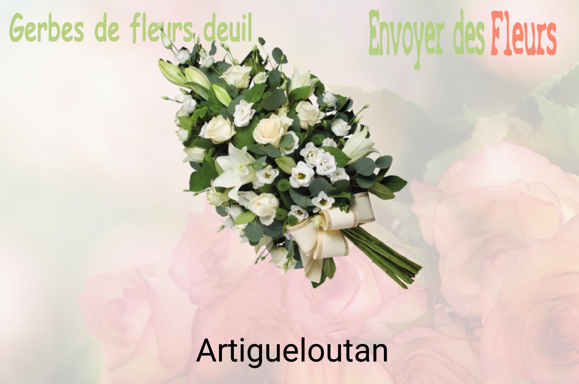 Gerbe de fleurs de deuil livrée à Artigueloutan